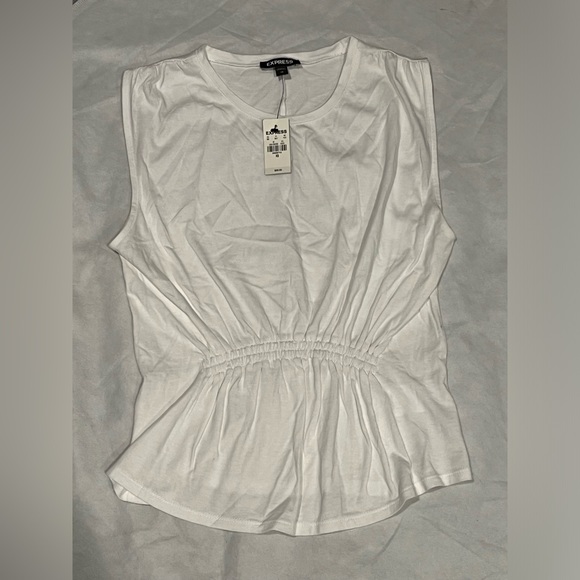 Express White Short Sleeve Top - Picture 1 of 5